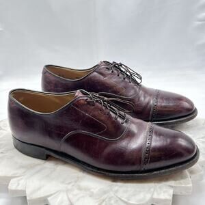 Johnston & Murphy Aldrich Cap Toe Oxford Dress Shoes Men's Sz 10 D/B Burgundy